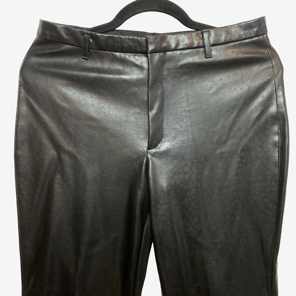 Vertigo Paris Leather Pants 42 US 10 Black Pleather Faux Made in France